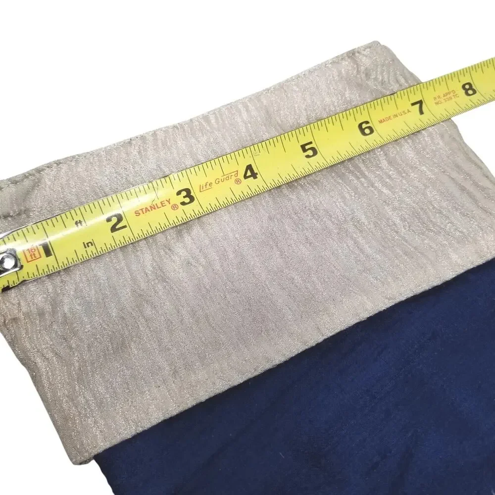 Christmas Stocking 90% Silk 10% Lurex Navy Blue Cream 18